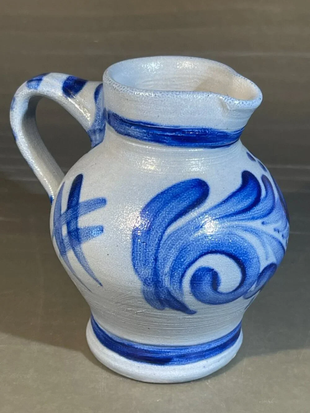 Salt Glazed Hand painted 4.5